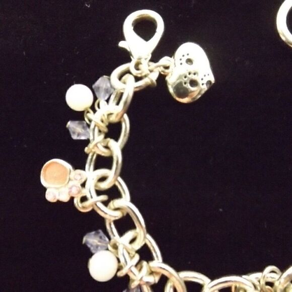 Silver Tone Cat and Mouse Pastel Bead AJMC Charm - Picture 3 of 5